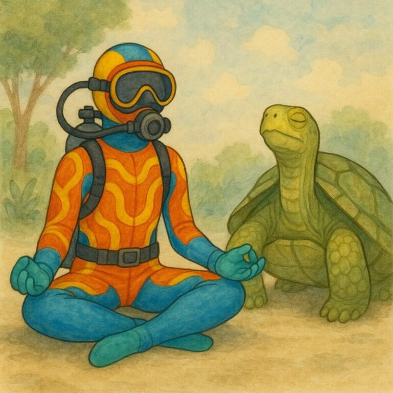 Meditierender Taucher